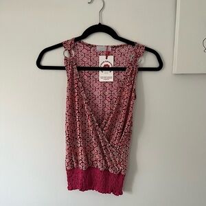 Y2K inspired Pink V Neck Tank Top